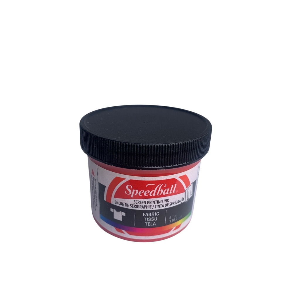 Speedball Red Screen Printing Ink 4oz Fabric Paper Cardboard Water-Based